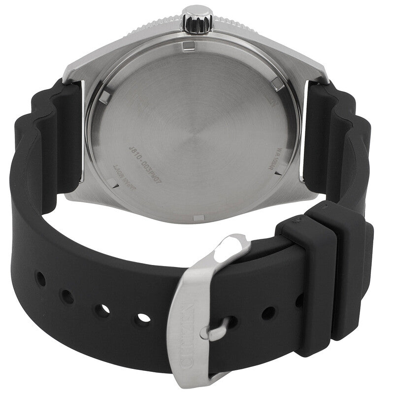CITIZEN Eco-Drive Diver-Style Solar Watch — Black Dial, Red Accent, 10 ATM